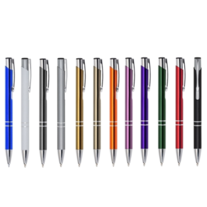 ER-143 - Caneta metálica com detalhes prateados